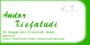 andor kisfaludi business card